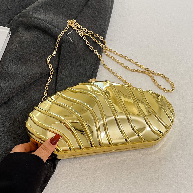 Luxury Y2K Bags - LEFTSIDE Small Gold Acrylic Crossbody Bags