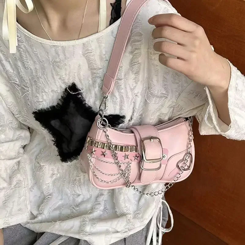 Luxury Y2K Bags - Luxury Y2K PU Leather Girl Shoulder