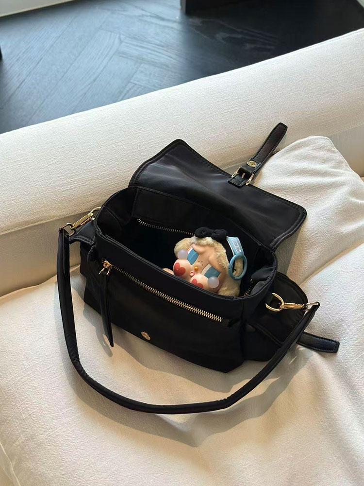 Luxury Bags For Young Women - Black Nylon Large Capacity Tote Bag
