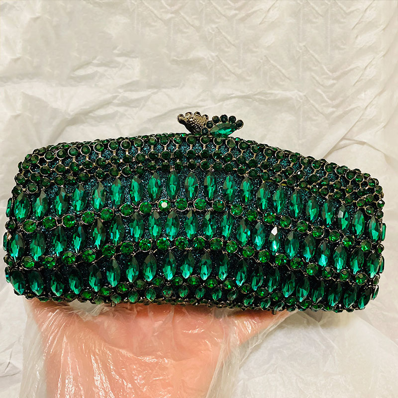 Luxury Green Rhinestone Evenin - огляд і ціна Luxury Bags Green