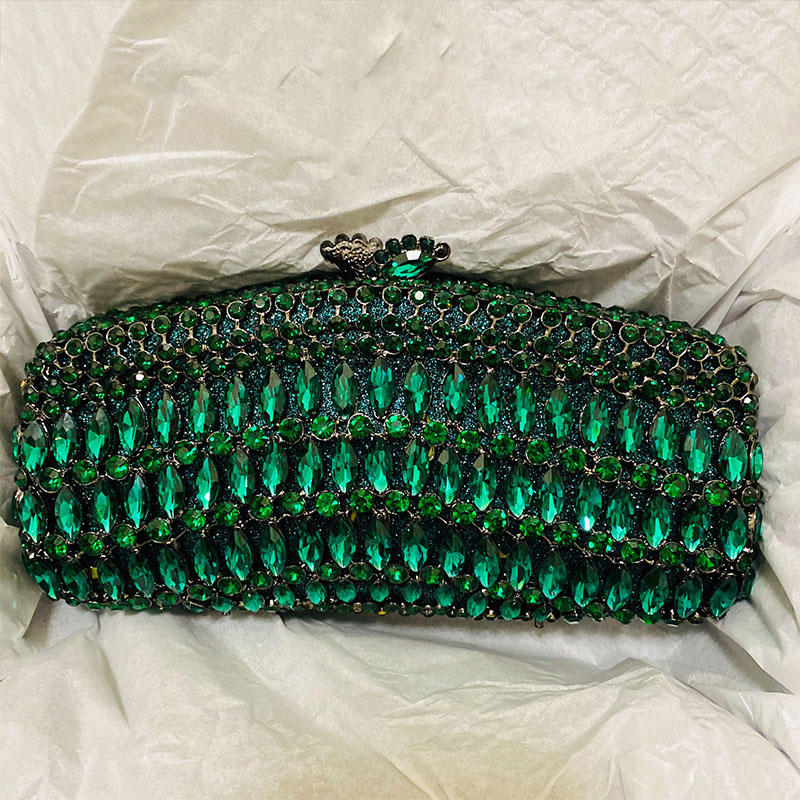 Luxury Green Rhinestone Evenin - огляд і ціна Luxury Bags Green