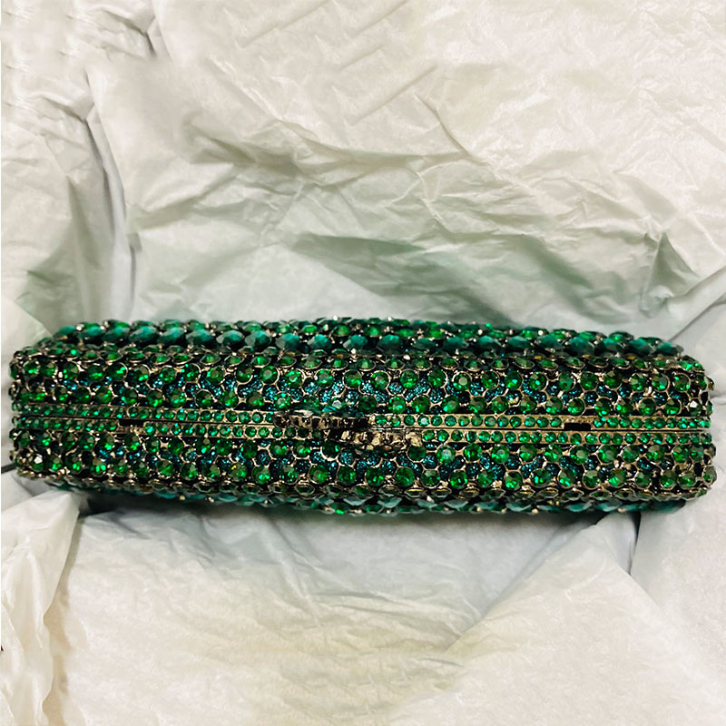 Luxury Green Rhinestone Evenin - огляд і ціна Luxury Bags Green