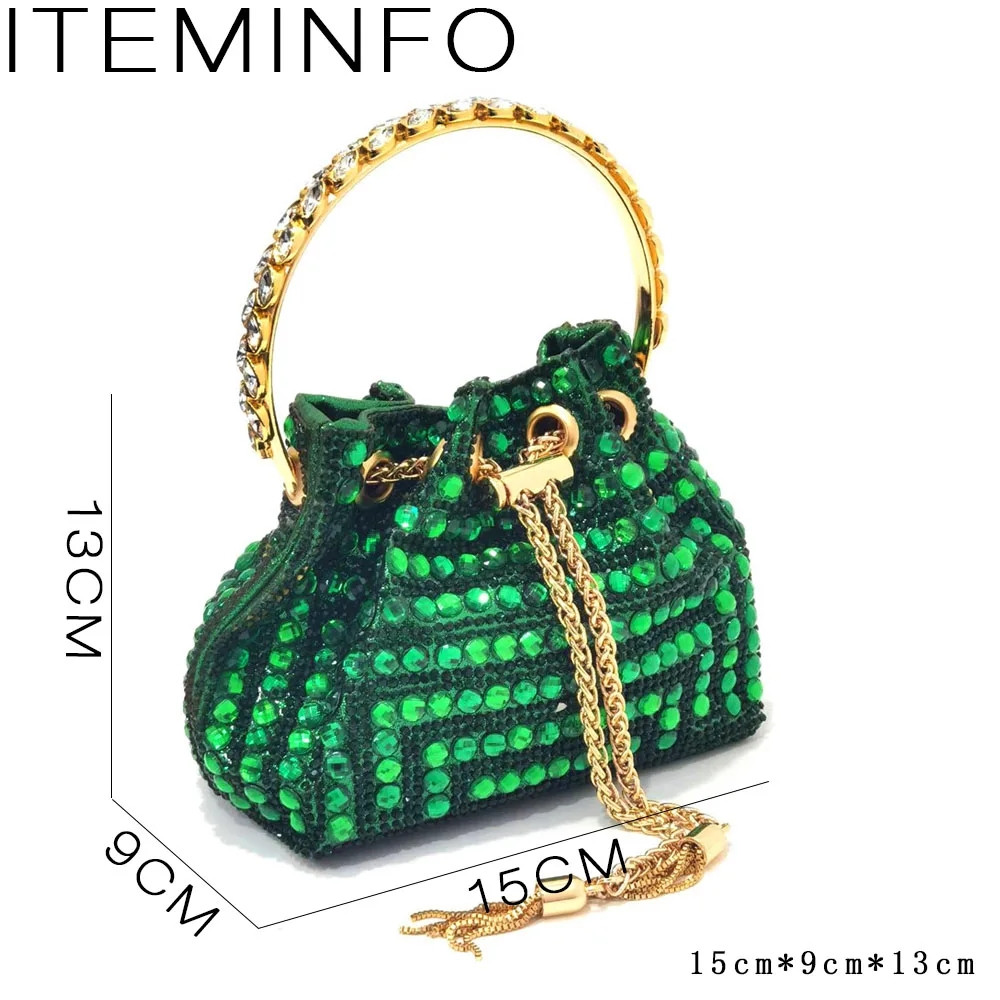 Luxury Green Rhinestone Shoes  - огляд і ціна Luxury Bags Green