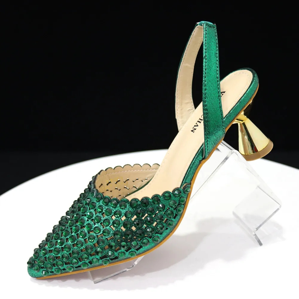 Luxury Green Rhinestone Shoes  - огляд і ціна Luxury Bags Green